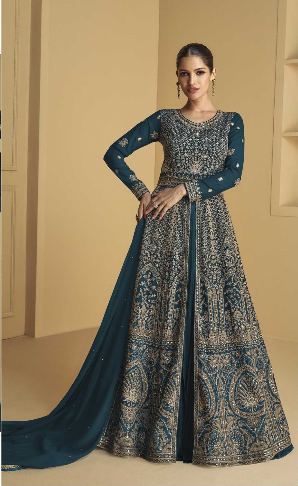 Faux Georgette  Party Gown