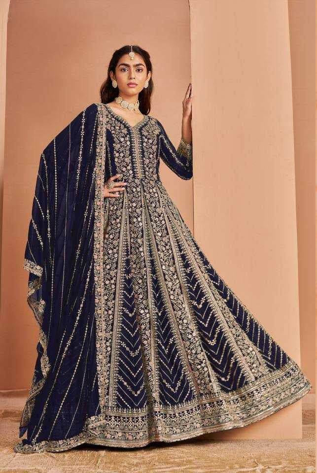 Elegant Faux Georgette Wedding Gown for Timeless Style - MYLUXURY LANE ENTERPRISE