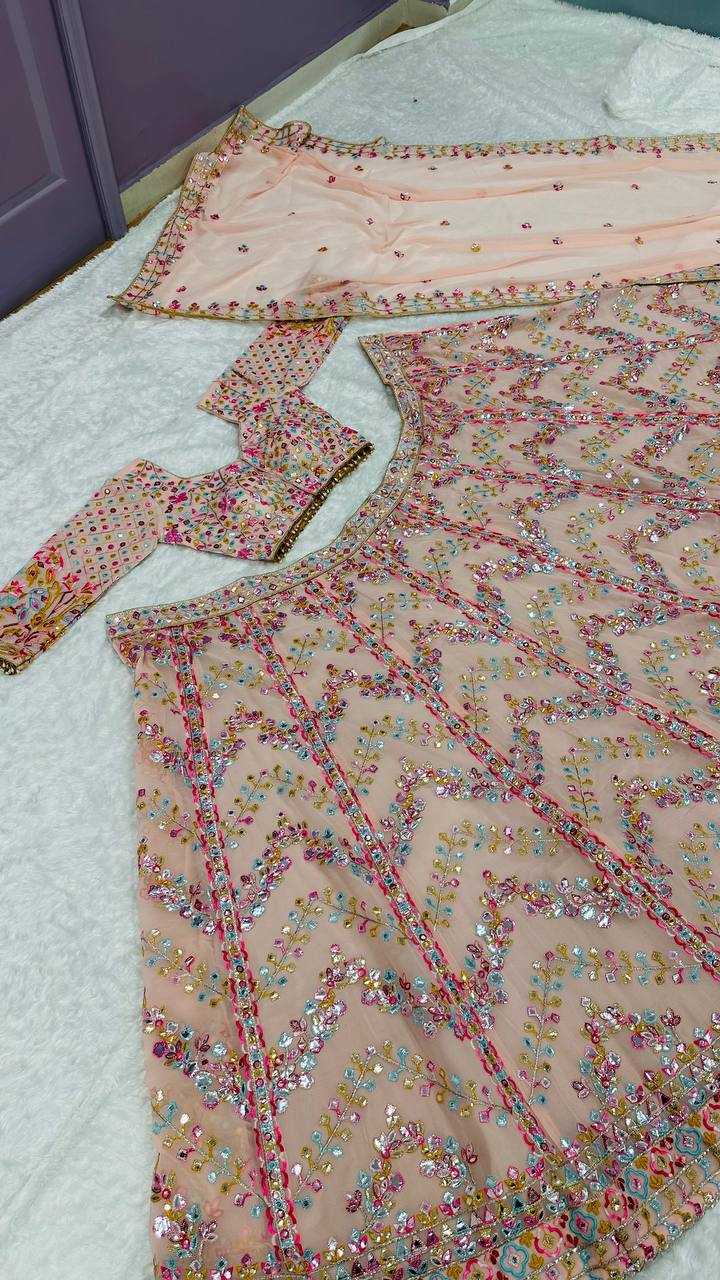 Elegant Faux Georgette Zari Work Lehenga for Women