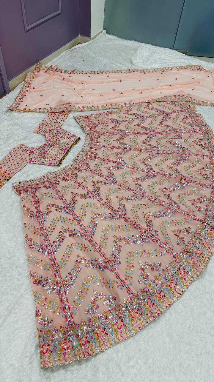 Elegant Faux Georgette Zari Work Lehenga for Women