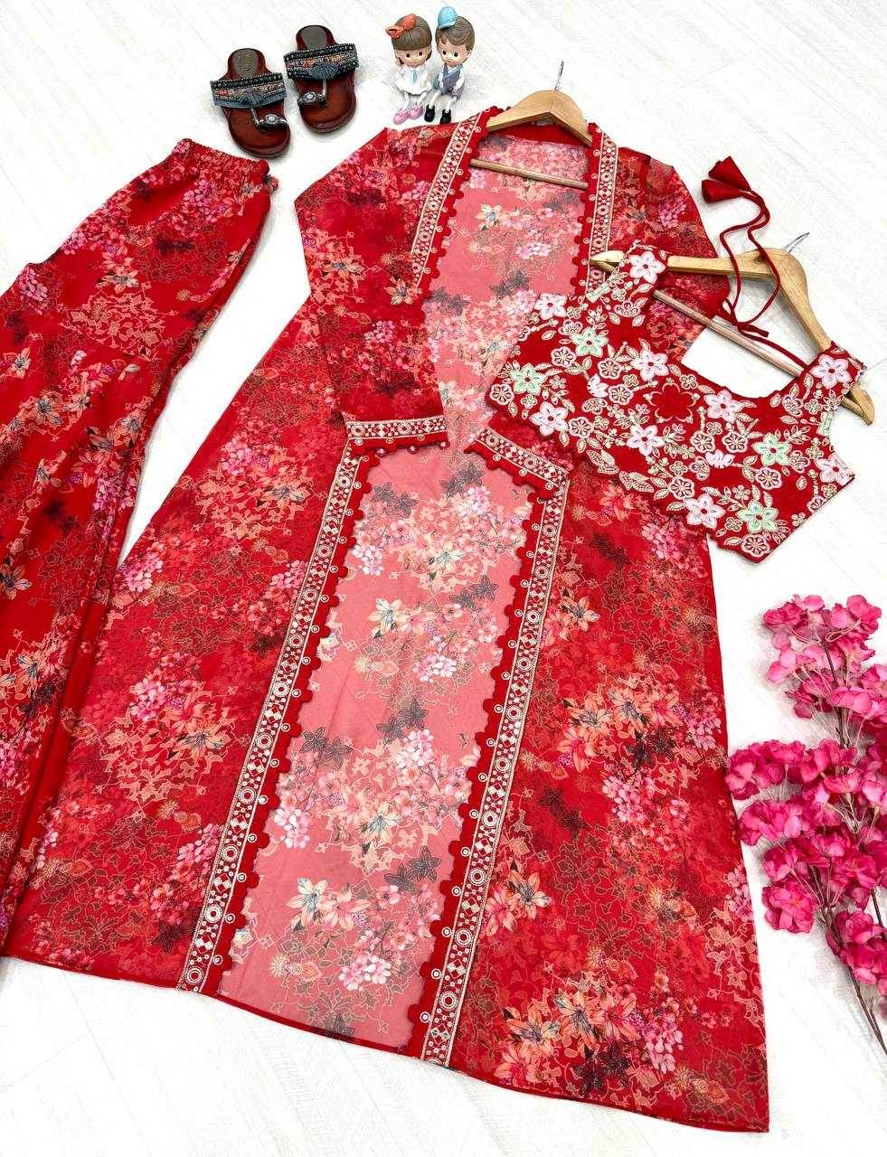 Faux Georgette Embroidery Suits - MYLUXURY LANE ENTERPRISE