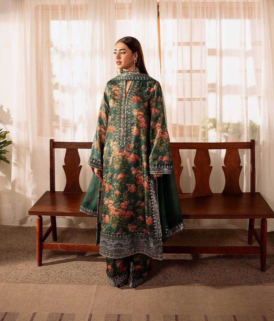 SILK PRINTED PARTY WEAR SUIT - MYLUXURY LANE ENTERPRISE