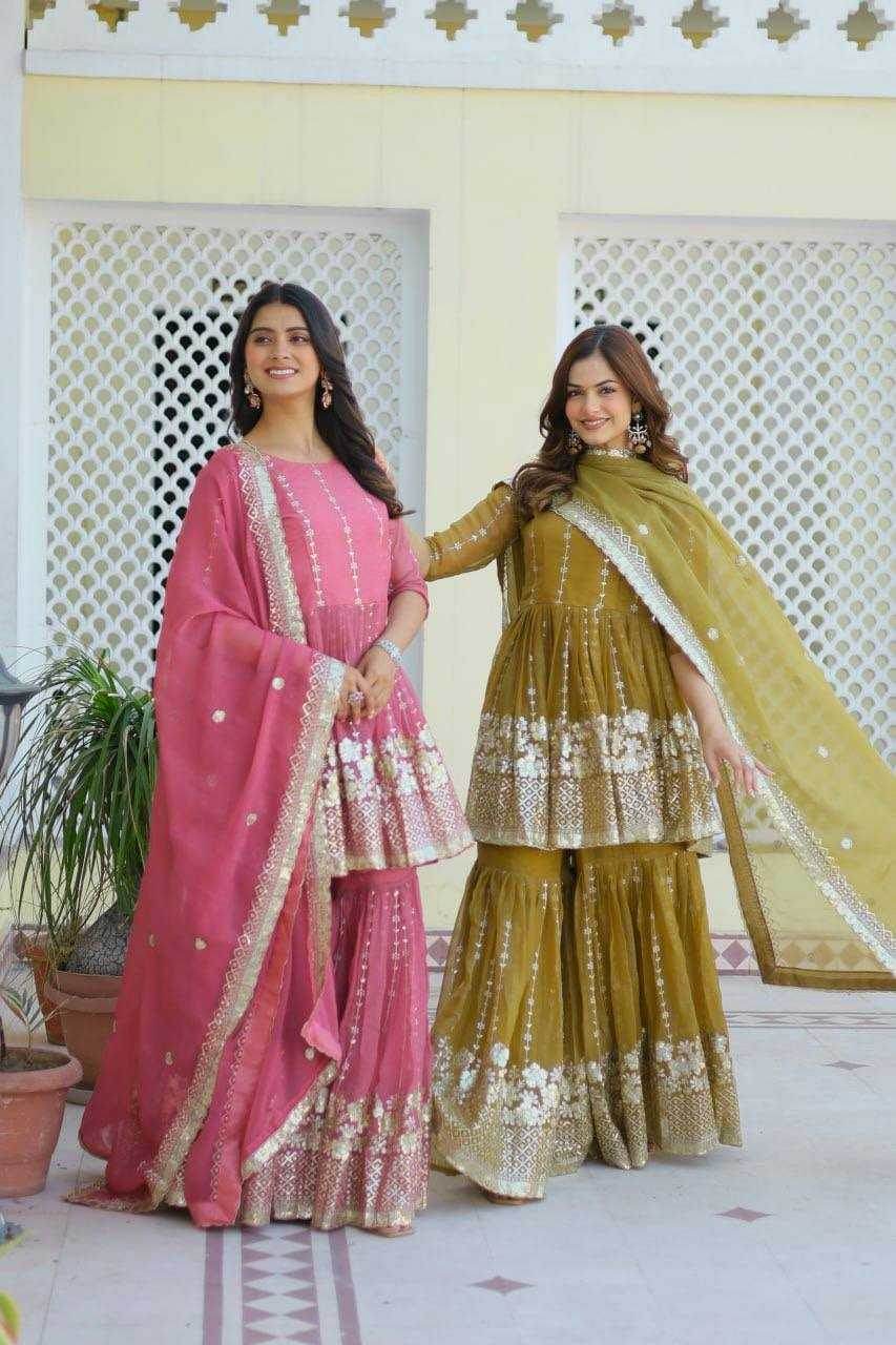 SHARARA SALWAR EMBROIDERY SUITS - MYLUXURY LANE ENTERPRISE