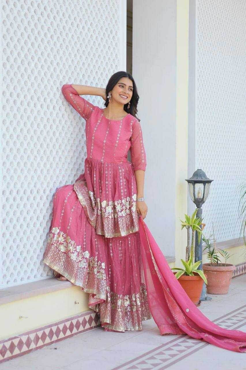 SHARARA SALWAR EMBROIDERY SUITS - MYLUXURY LANE ENTERPRISE