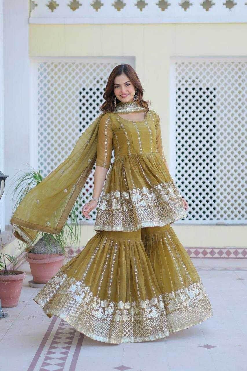SHARARA SALWAR EMBROIDERY SUITS - MYLUXURY LANE ENTERPRISE