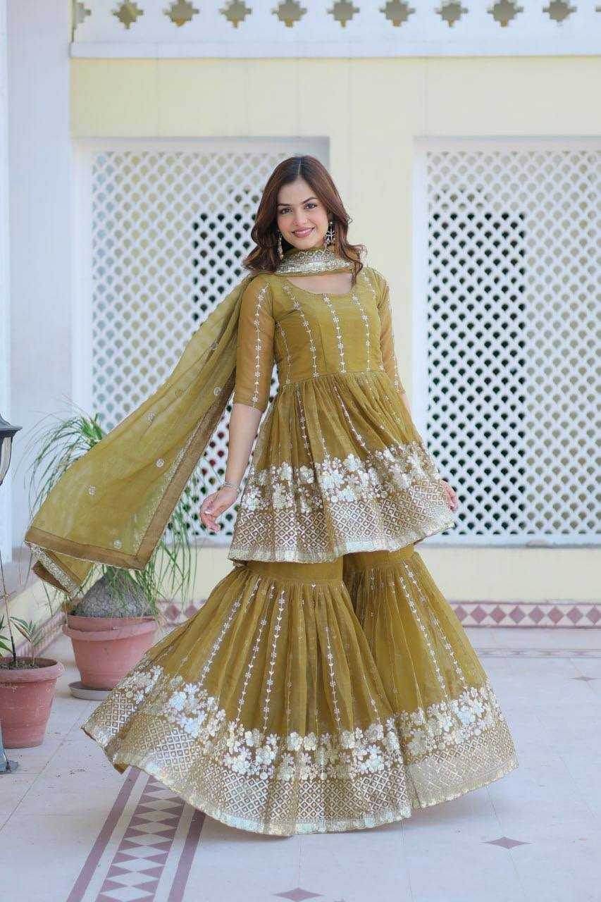 SHARARA SALWAR EMBROIDERY SUITS - MYLUXURY LANE ENTERPRISE