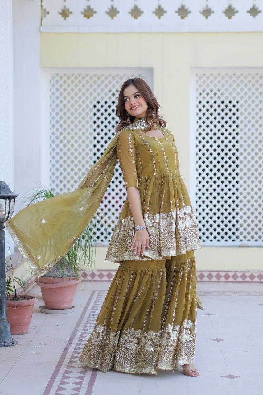 SHARARA SALWAR EMBROIDERY SUITS - MYLUXURY LANE ENTERPRISE