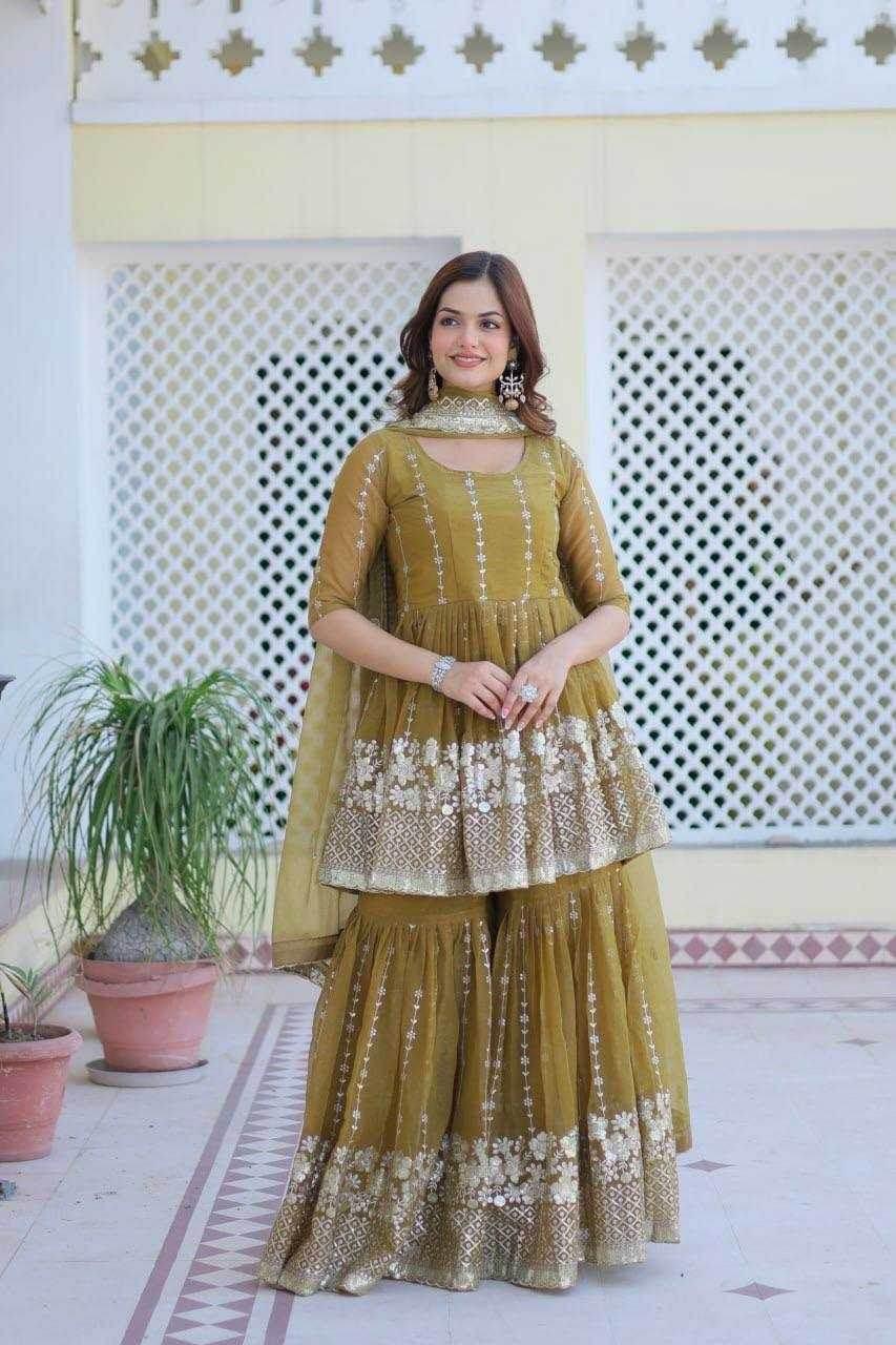 SHARARA SALWAR EMBROIDERY SUITS - MYLUXURY LANE ENTERPRISE