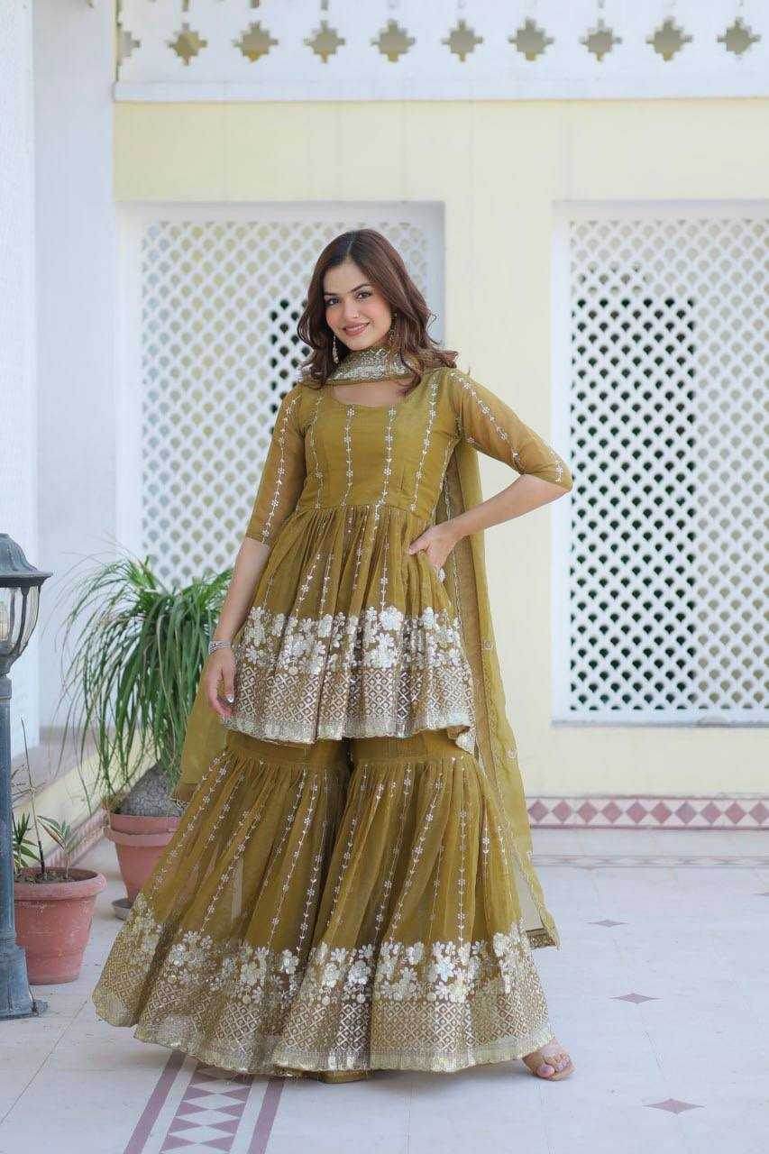 SHARARA SALWAR EMBROIDERY SUITS - MYLUXURY LANE ENTERPRISE