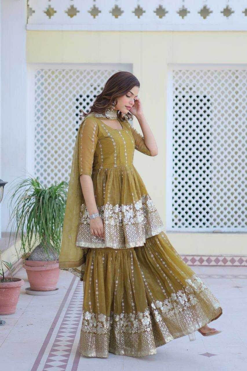 SHARARA SALWAR EMBROIDERY SUITS - MYLUXURY LANE ENTERPRISE
