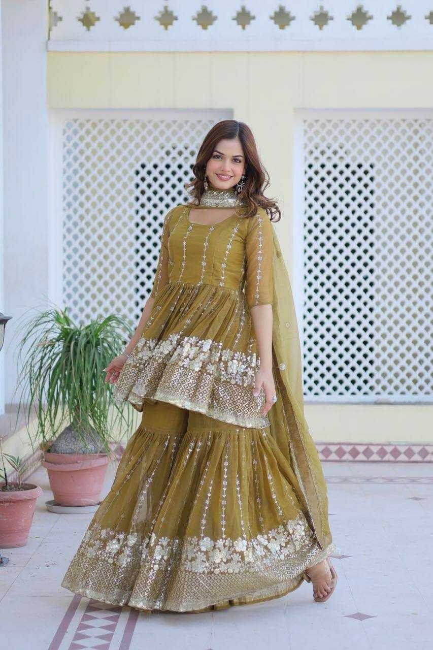 SHARARA SALWAR EMBROIDERY SUITS - MYLUXURY LANE ENTERPRISE