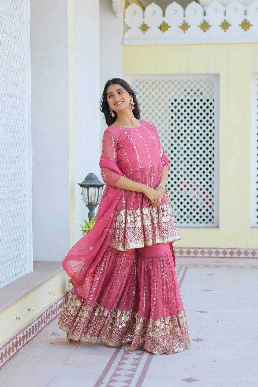 SHARARA SALWAR EMBROIDERY SUITS - MYLUXURY LANE ENTERPRISE
