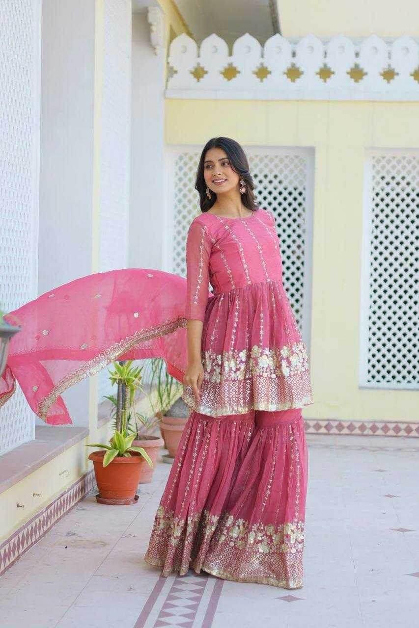 SHARARA SALWAR EMBROIDERY SUITS - MYLUXURY LANE ENTERPRISE