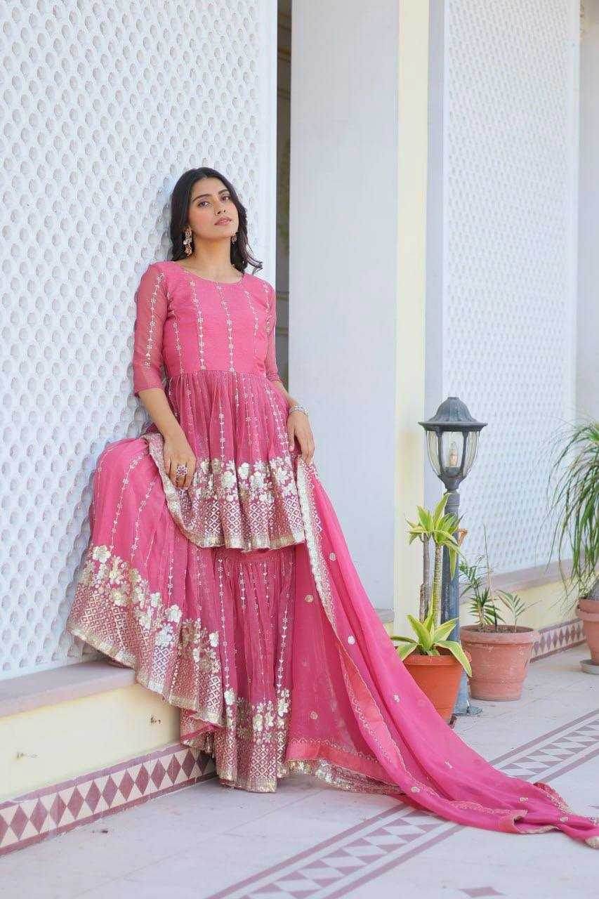 SHARARA SALWAR EMBROIDERY SUITS - MYLUXURY LANE ENTERPRISE
