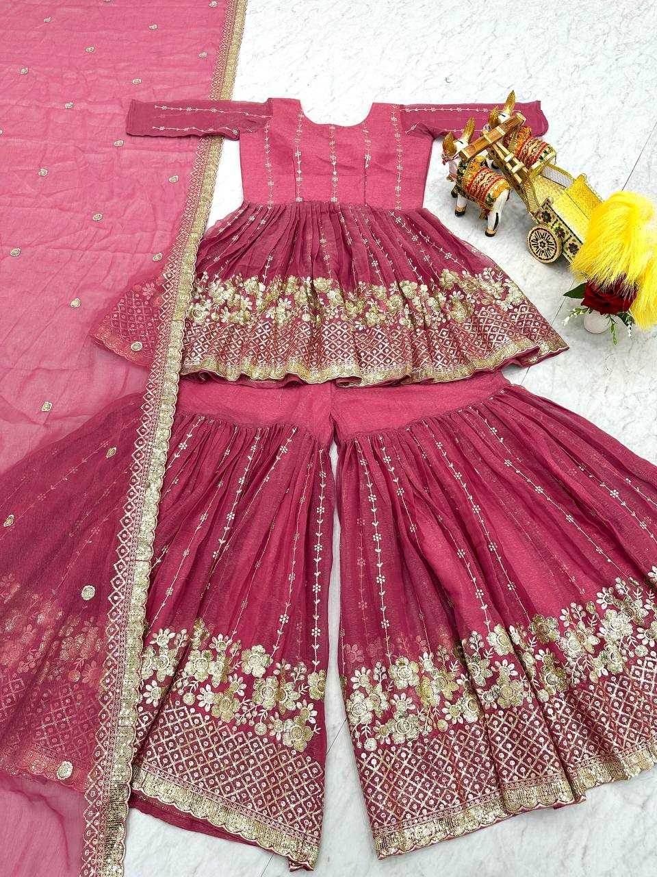 SHARARA SALWAR EMBROIDERY SUITS - MYLUXURY LANE ENTERPRISE