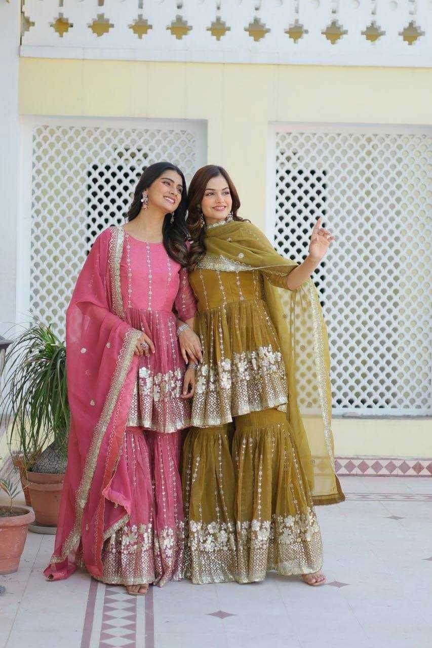 SHARARA SALWAR EMBROIDERY SUITS - MYLUXURY LANE ENTERPRISE