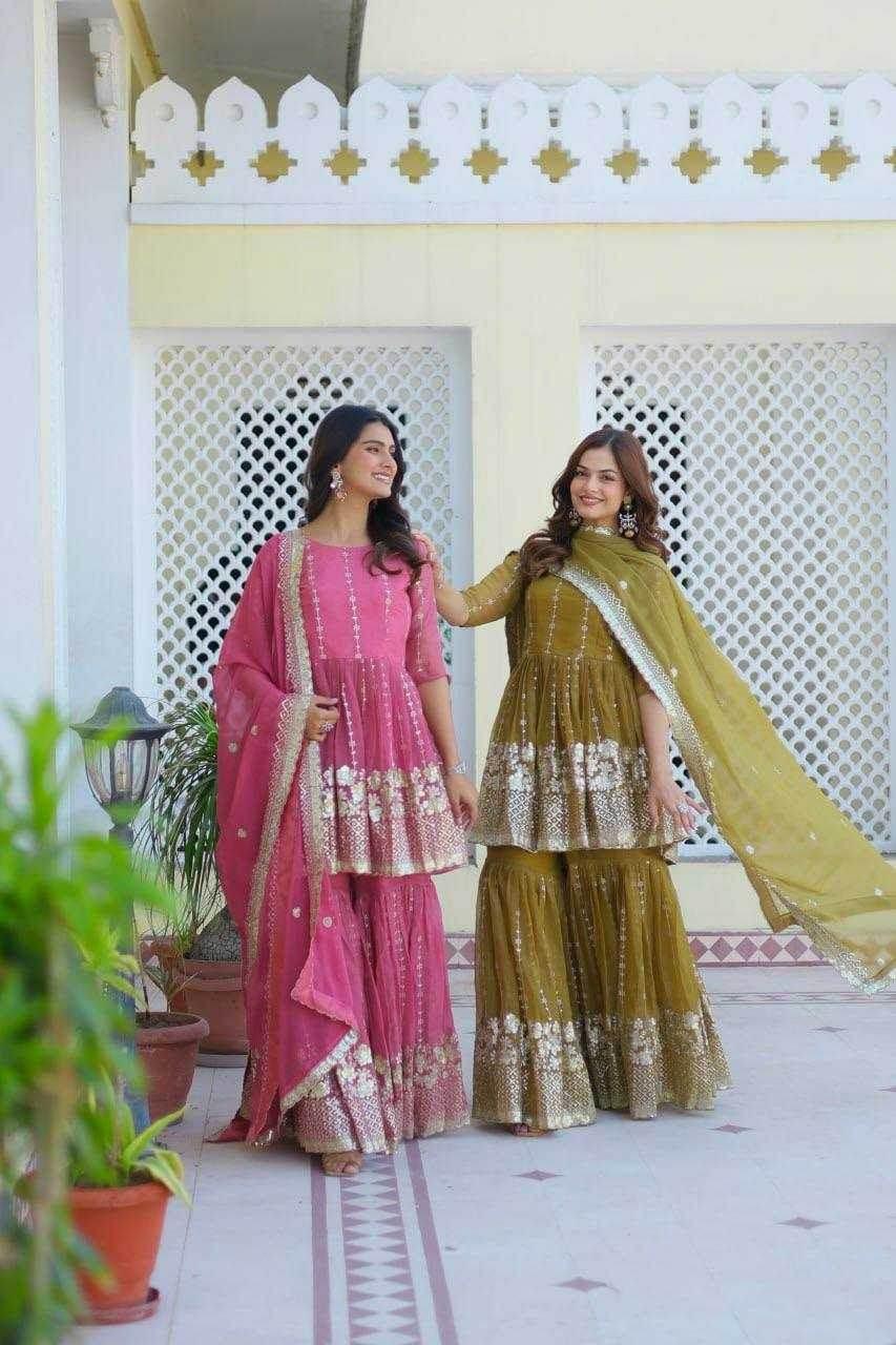 SHARARA SALWAR EMBROIDERY SUITS - MYLUXURY LANE ENTERPRISE