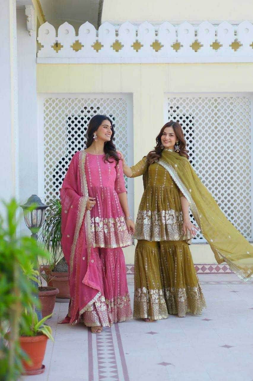 SHARARA SALWAR EMBROIDERY SUITS - MYLUXURY LANE ENTERPRISE