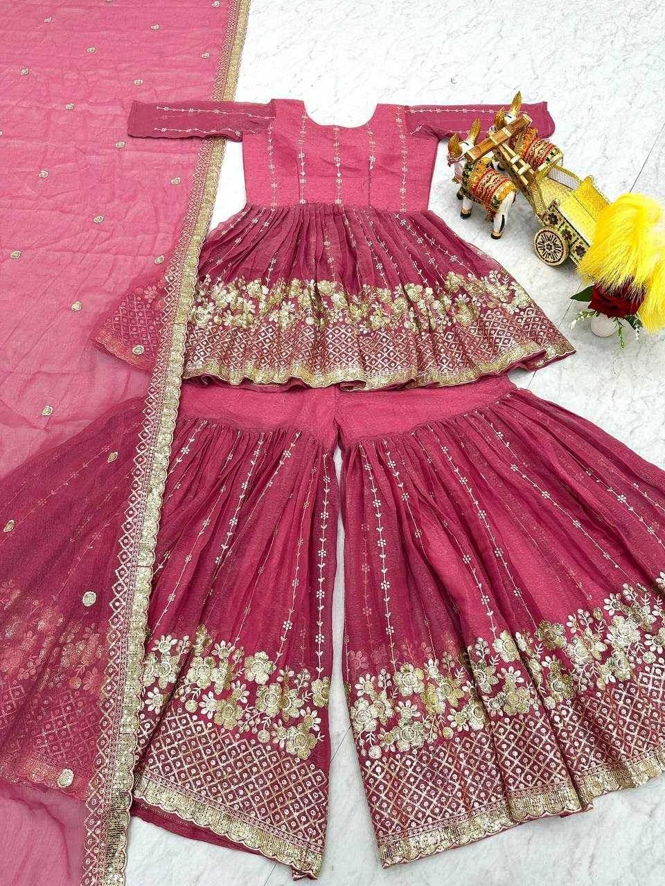 SHARARA SALWAR EMBROIDERY SUITS - MYLUXURY LANE ENTERPRISE