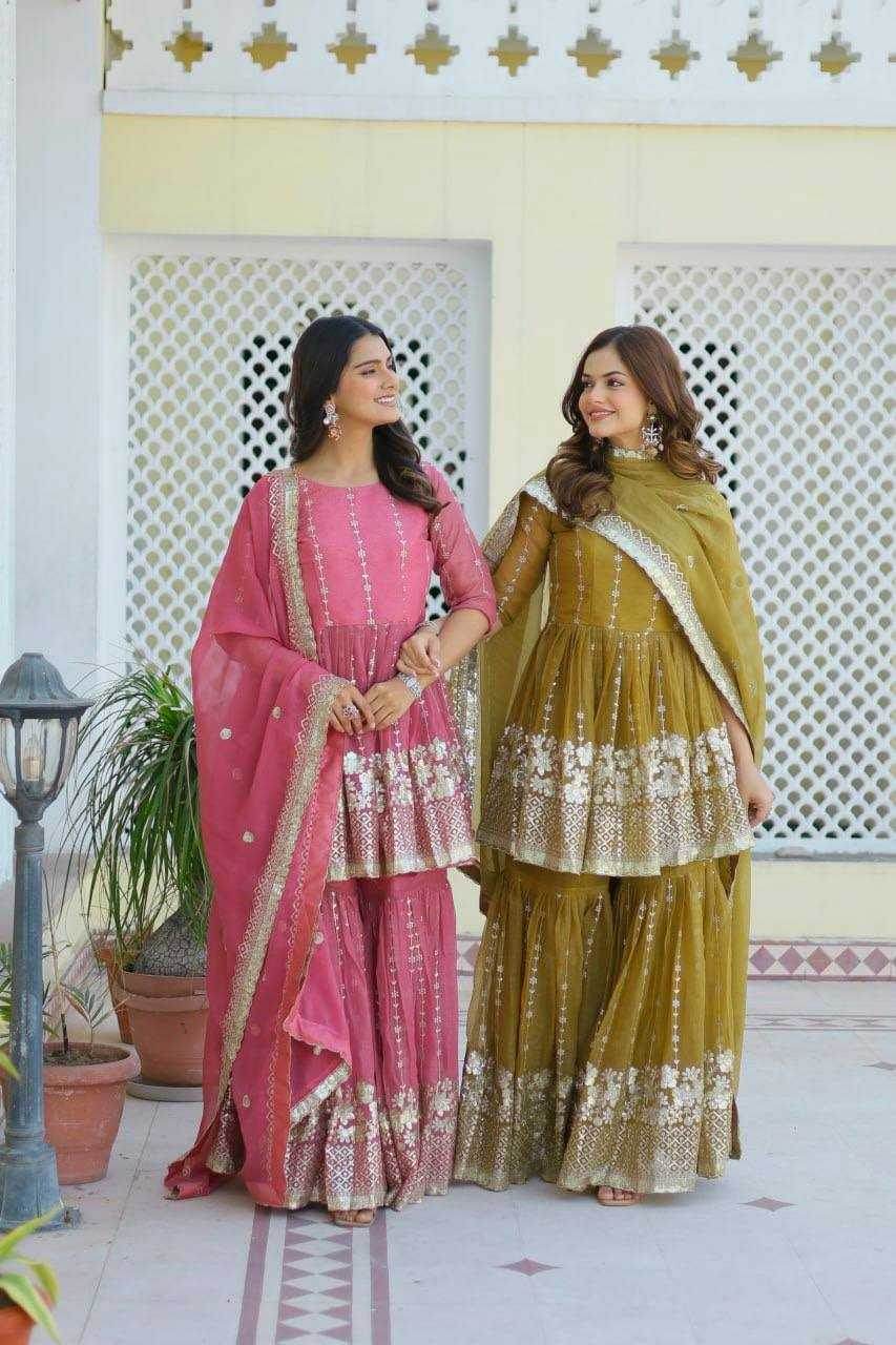 SHARARA SALWAR EMBROIDERY SUITS - MYLUXURY LANE ENTERPRISE