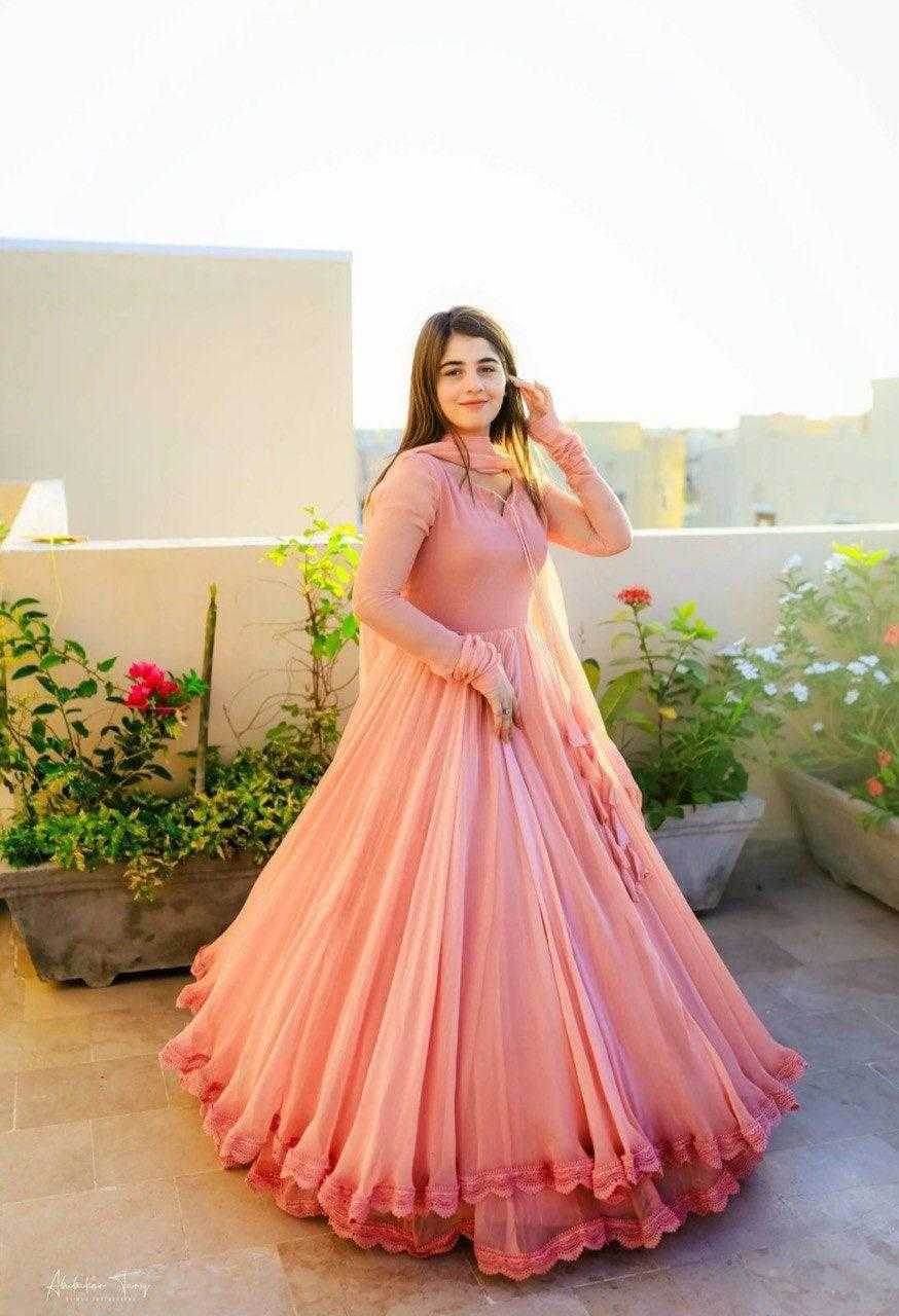 Georgette Long Gowns With Dupatta - MYLUXURY LANE ENTERPRISE