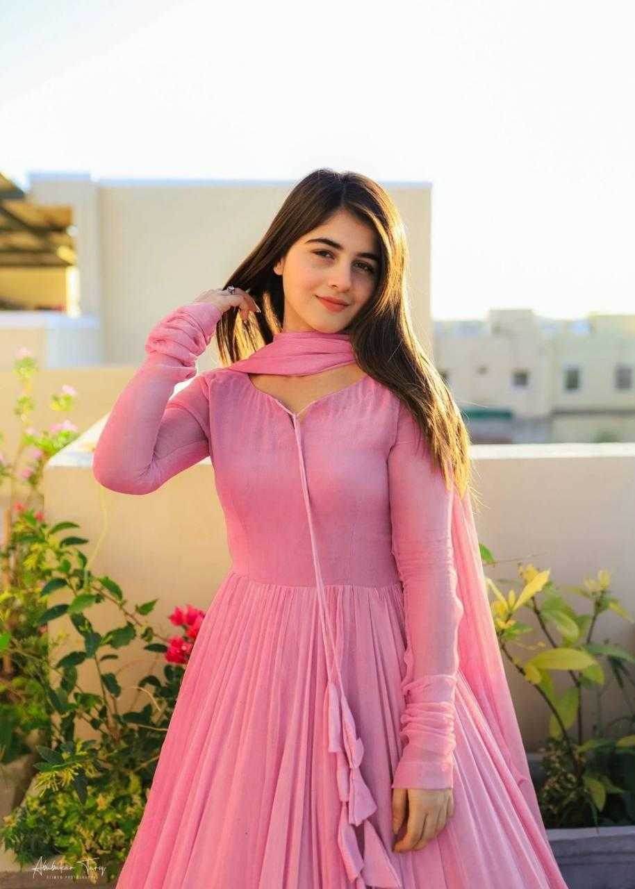 Georgette keyuri Flaired Gowns Anarkali Gown With Dupatta - MYLUXURY LANE ENTERPRISE