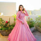 Georgette keyuri Flaired Gowns Anarkali Gown With Dupatta - MYLUXURY LANE ENTERPRISE