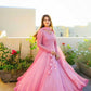 Georgette keyuri Flaired Gowns Anarkali Gown With Dupatta - MYLUXURY LANE ENTERPRISE