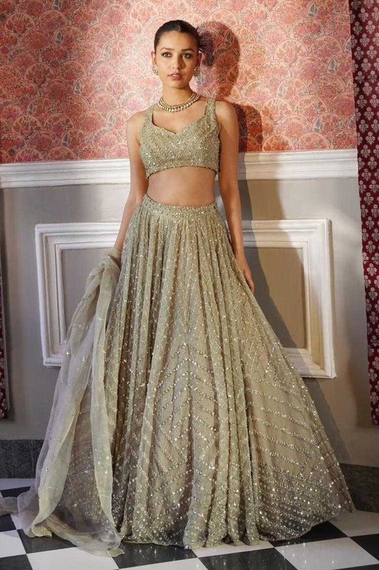 Georgette  Embroidered Lehenga