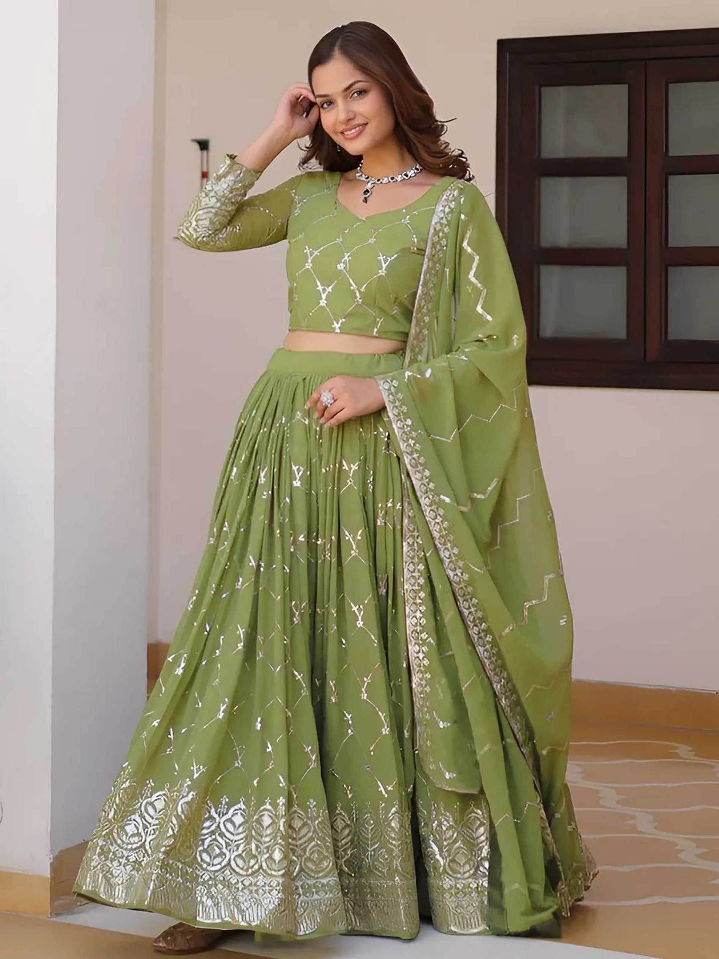 Georgette Lehenga - MYLUXURY LANE ENTERPRISE