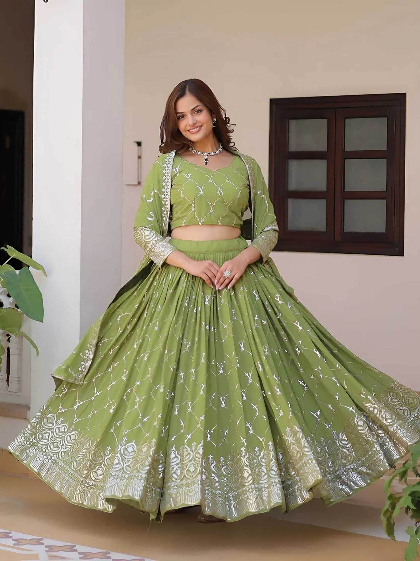 Georgette Lehenga - MYLUXURY LANE ENTERPRISE