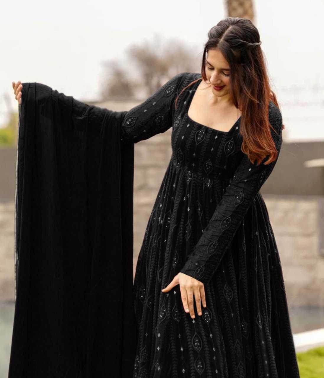 Georgette Embroidery Anarkali Gown - MYLUXURY LANE ENTERPRISE