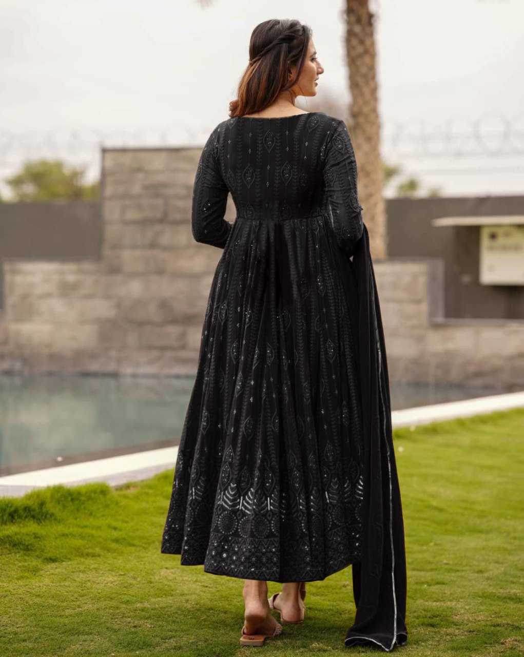 Georgette Embroidery Anarkali Gown - MYLUXURY LANE ENTERPRISE