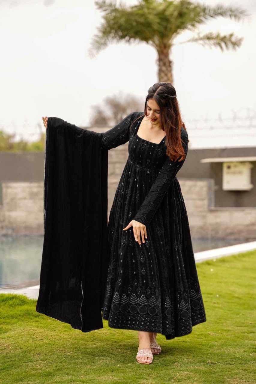 Georgette Embroidery Anarkali Gown - MYLUXURY LANE ENTERPRISE