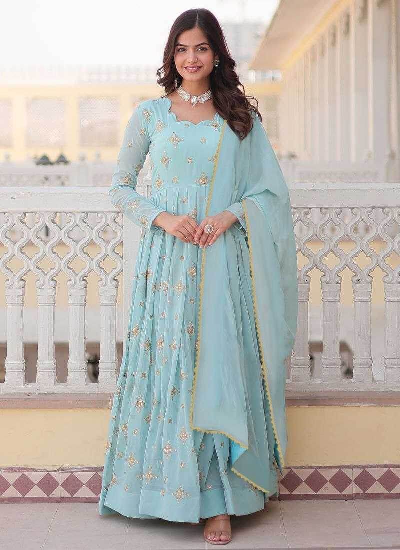 Georgette Embroidery Anarkali Gown - MYLUXURY LANE ENTERPRISE
