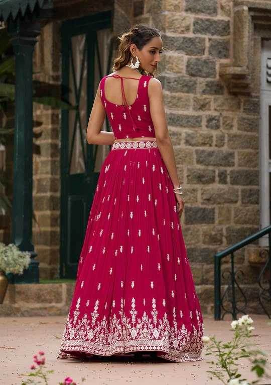 Georgette Embroidered Lehenga - MYLUXURY LANE ENTERPRISE