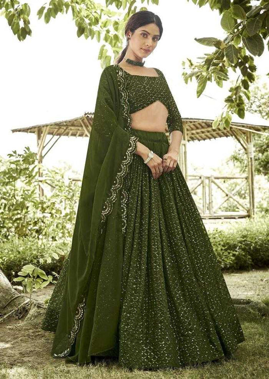 Georgette  Lehenga Mehendi