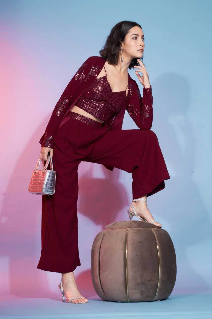 Western Wears Red Co-ord Set - MYLUXURY LANE ENTERPRISE