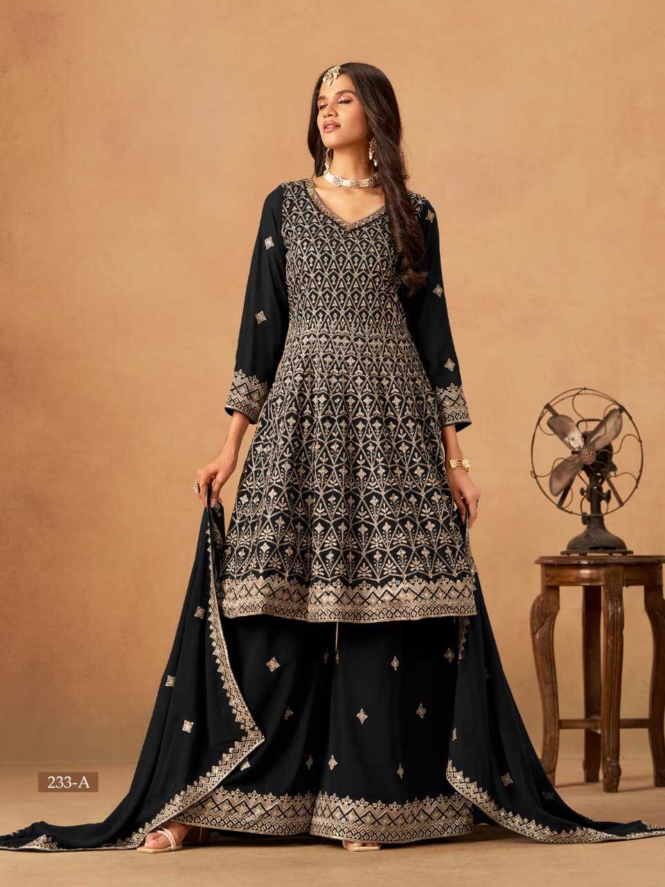 Georgette Embroidery Sharara Salwar Suits