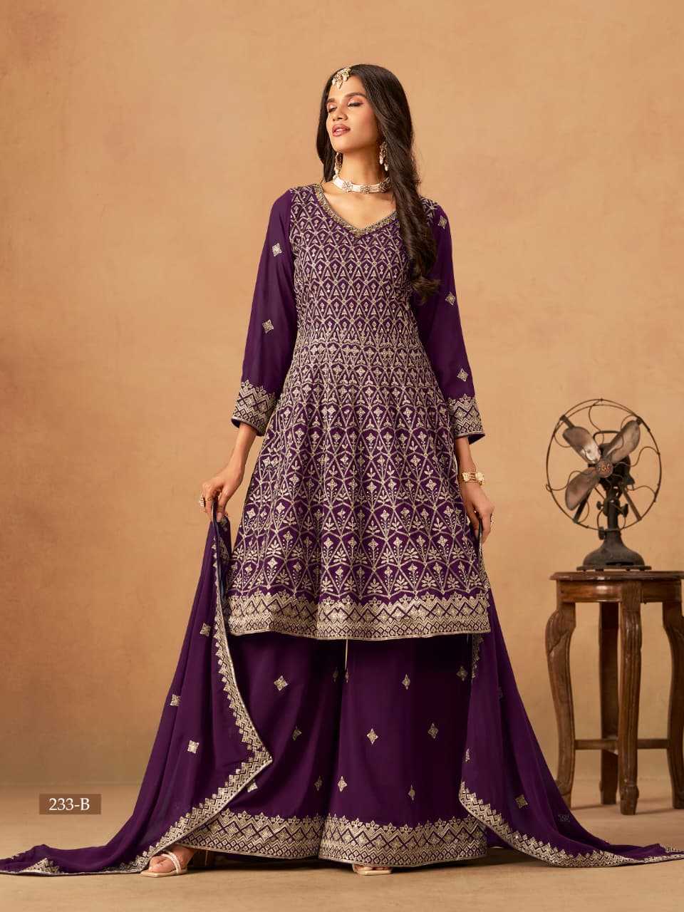Georgette Embroidery Sharara Salwar Suits