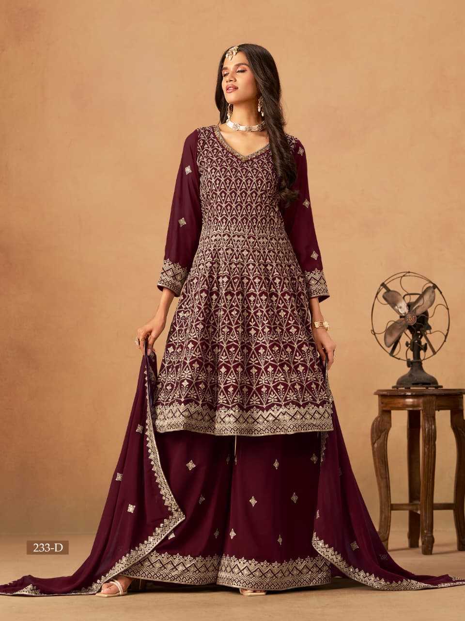 Georgette Embroidery Sharara Salwar Suits