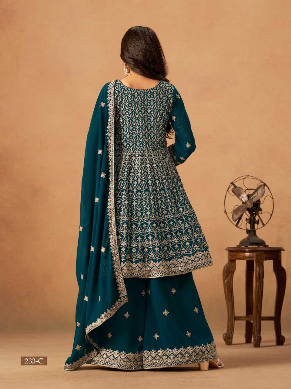 Georgette Embroidery Sharara Salwar Suits