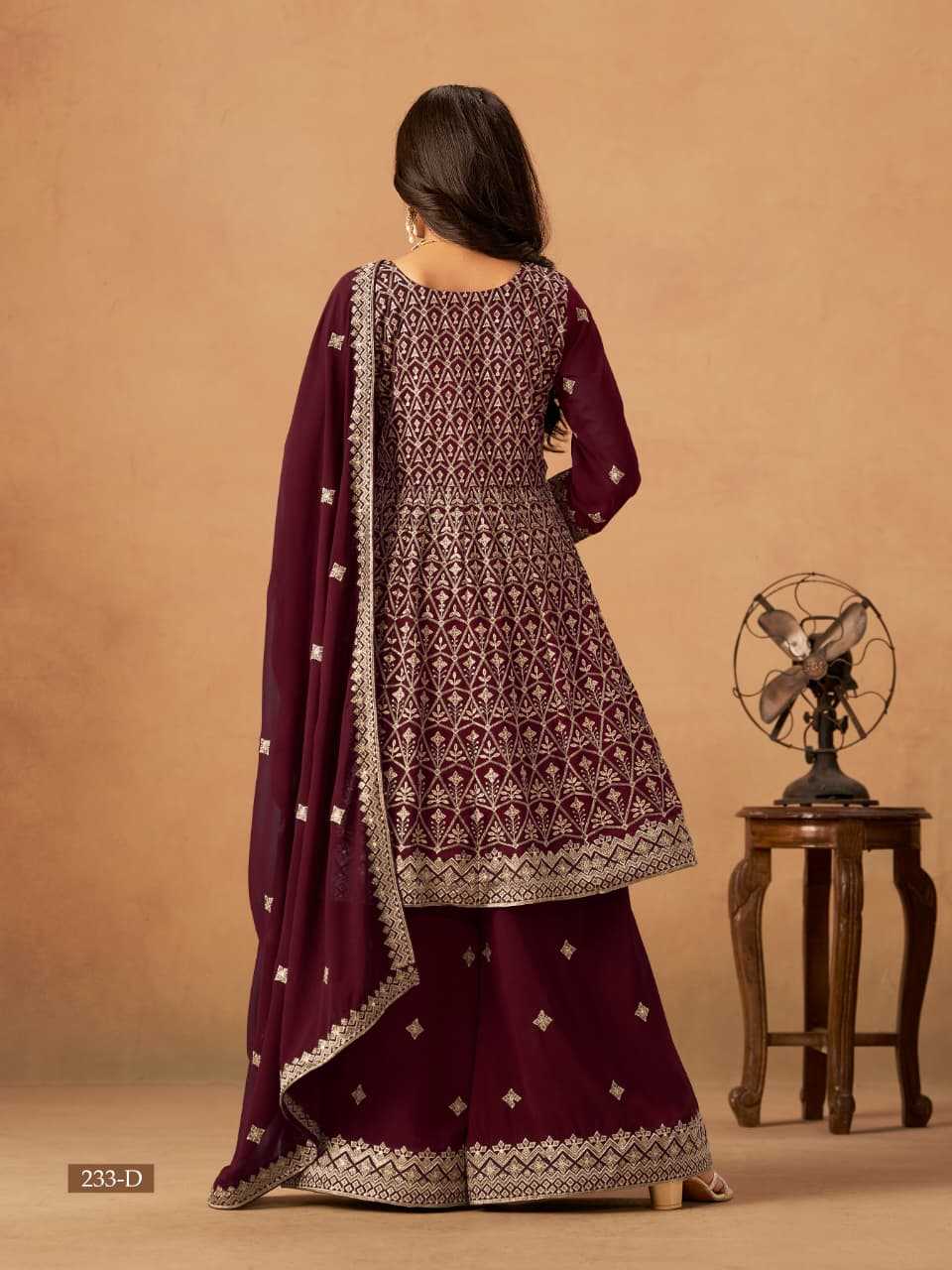 Georgette Embroidery Sharara Salwar Suits
