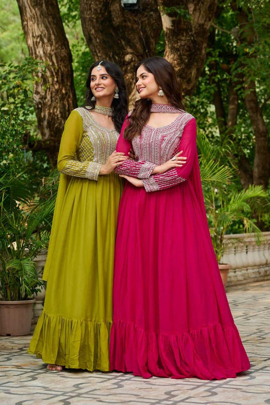 Georgette  Designer Sequin Gown