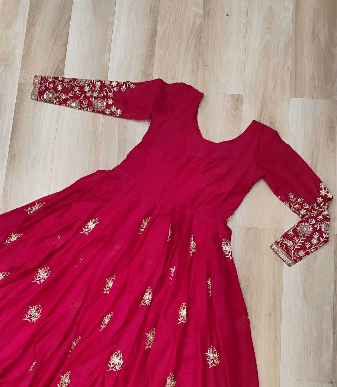 Georgette Designer Gown With Dupatta - MYLUXURY LANE ENTERPRISE