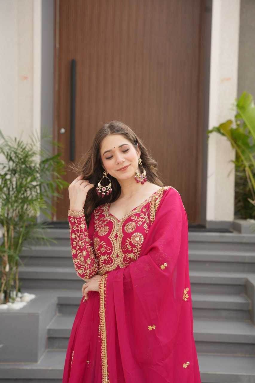 Georgette Designer Gown With Dupatta - MYLUXURY LANE ENTERPRISE