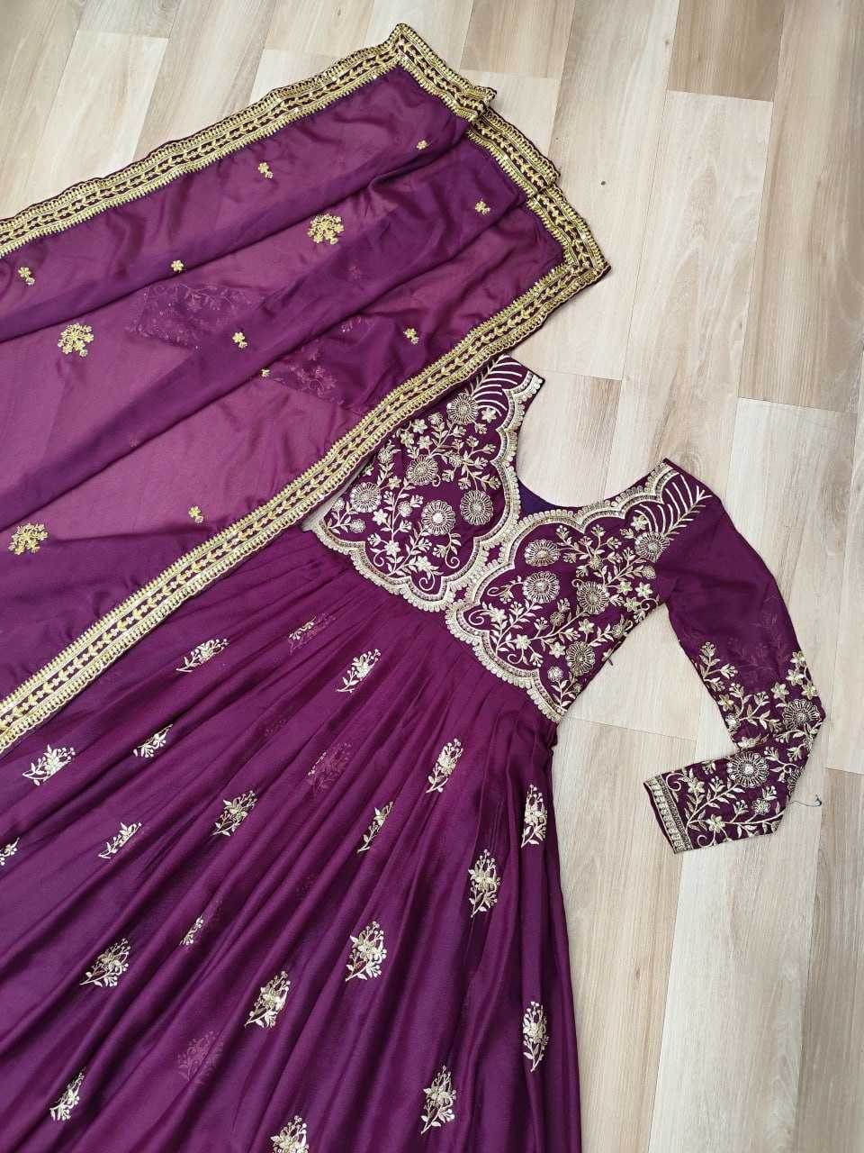 Georgette Designer Gown With Dupatta - MYLUXURY LANE ENTERPRISE