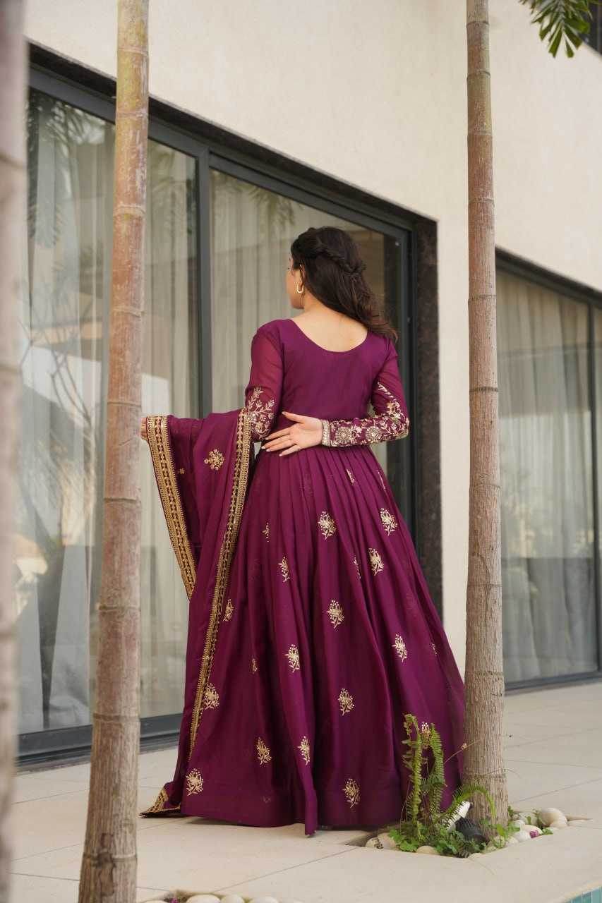 Georgette Designer Gown With Dupatta - MYLUXURY LANE ENTERPRISE
