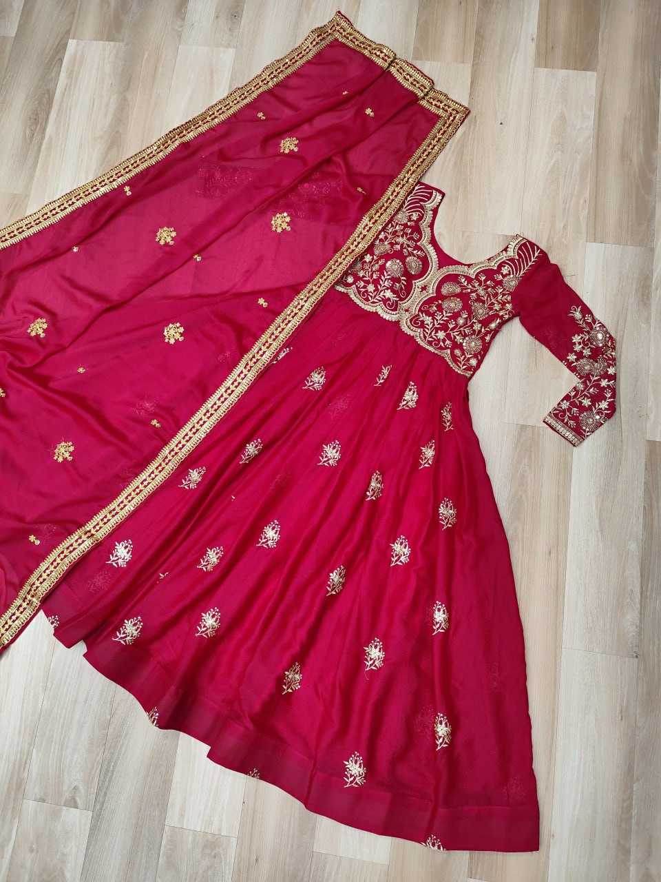 Georgette Designer Gown With Dupatta - MYLUXURY LANE ENTERPRISE