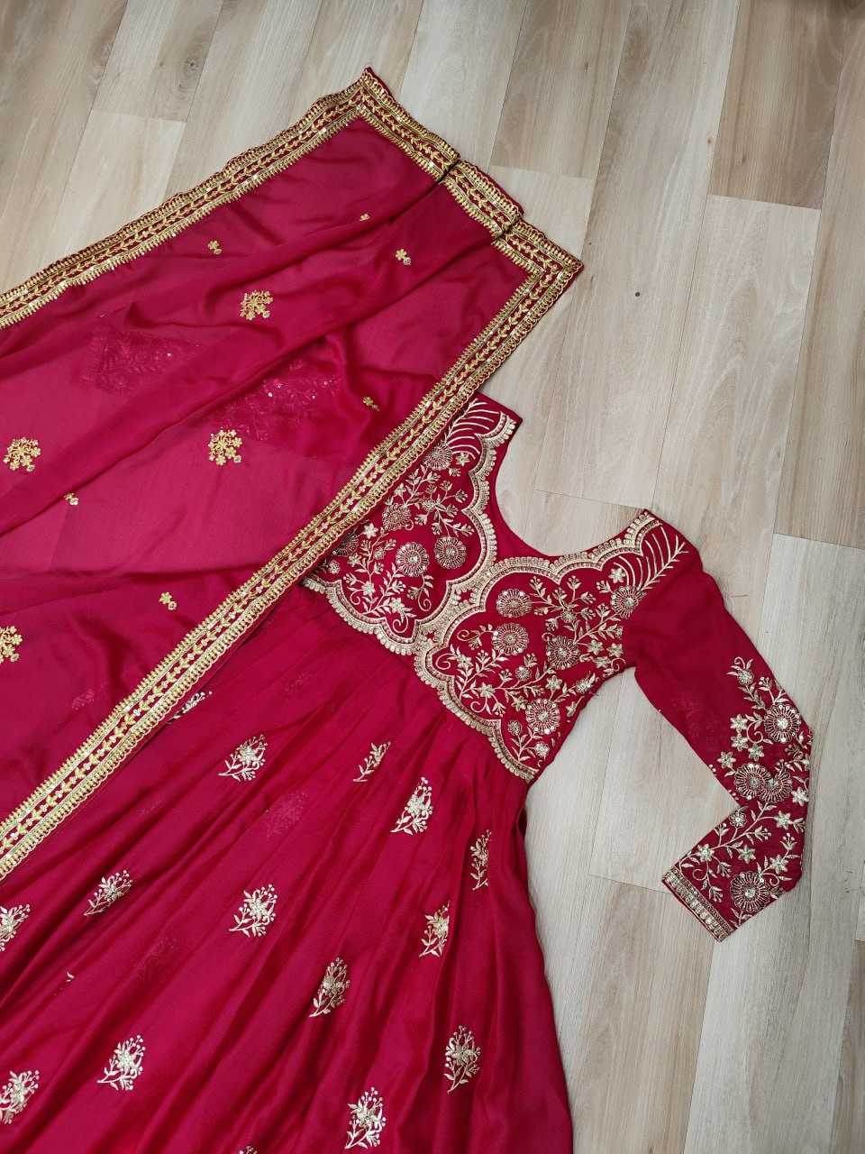 Georgette Designer Gown With Dupatta - MYLUXURY LANE ENTERPRISE